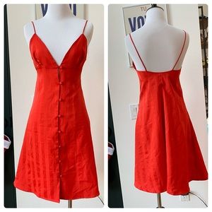 Vintage Red Lord & Taylor Mini Slip Dress XS XXS